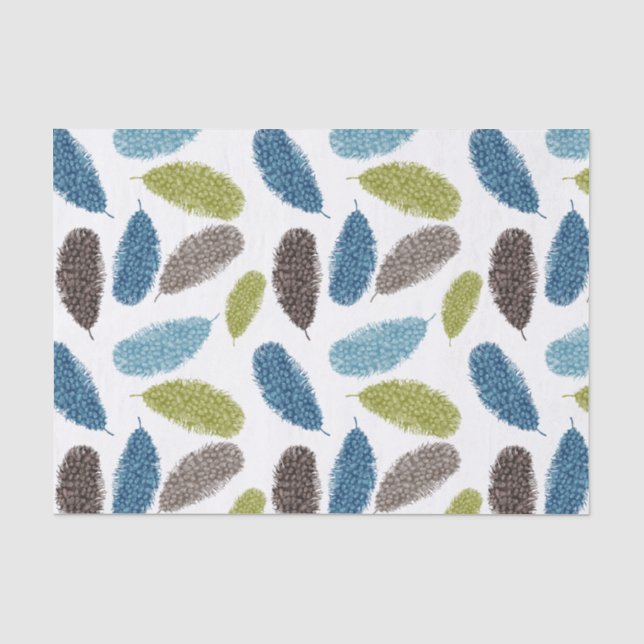Watercolor Feathers Tissue Paper (Front)
