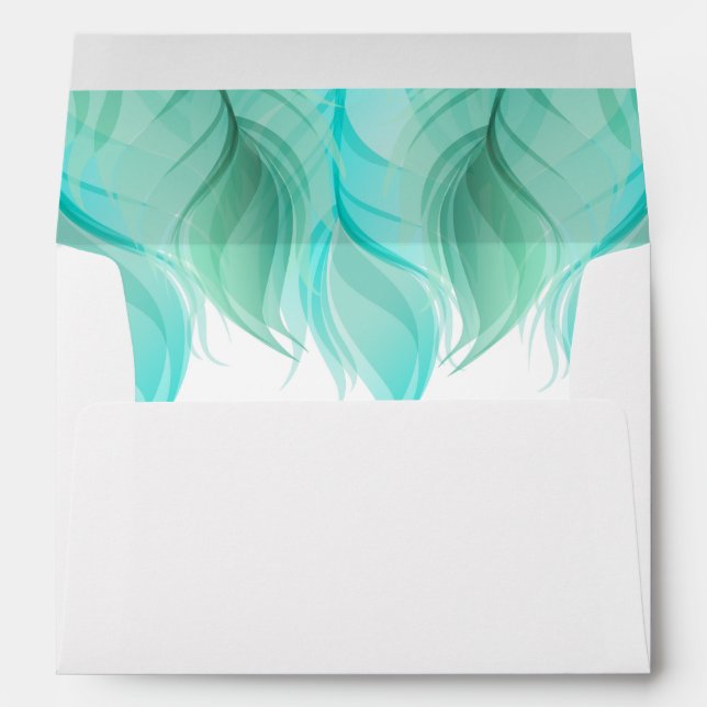 Watercolor Feathers Wedding Collection Envelopes (Back (Bottom))
