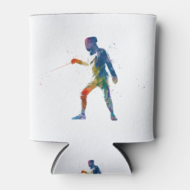 watercolor fencing can cooler (Front)