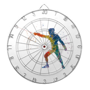 watercolor fencing dartboard