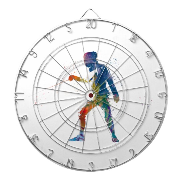 watercolor fencing dartboard (Front)