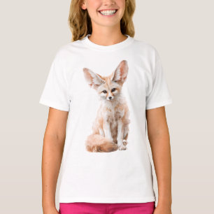 Watercolor Fennec Fox Desert Friend Kids T-Shirt
