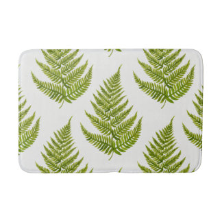 Watercolor fern pattern bath mat