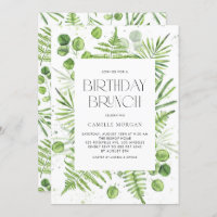 Watercolor Ferns & Eucalyptus Frame Birthday Party