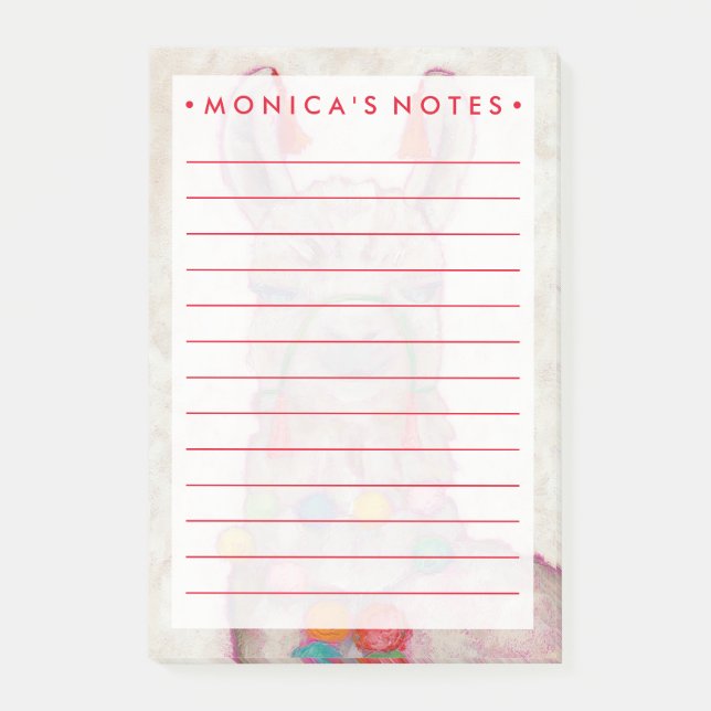 Watercolor Festival Llama Post-it Notes (Front)