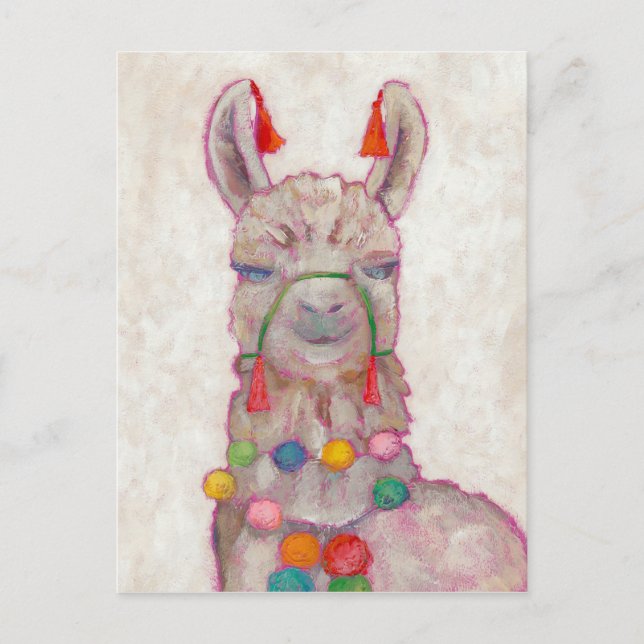 Watercolor Festival Llama Postcard (Front)