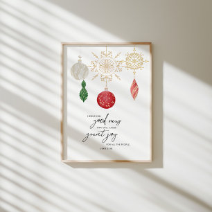 Watercolor Festive bible verse Luke  Poster