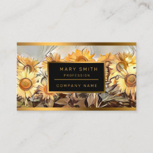 Watercolor Field Of Sunflowers Elegant Collection Business Card