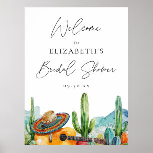 Watercolor Fiesta Bridal Shower Welcome Sign