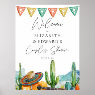 Watercolor Fiesta Couples Shower Welcome Sign