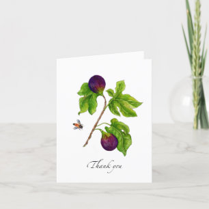 Watercolor Fig botanical Folded Thank You Card