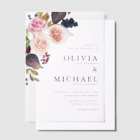 Watercolor Figs and Autumn Blooms Floral Wedding