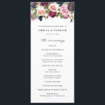 Watercolor Figs and Purple Flowers Fall Wedding Programme<br><div class="desc">A rustic botanical customisable floral wedding program. It features a watercolour floral garland of figs,  purple roses and peonies with eucalyptus and other greenery accents. Personalise by adding names,  wedding ceremony and a thank you message. These purple floral wedding programs are perfect for spring and fall weddings.</div>