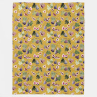 Watercolor Figs on Mustard Yellow Blanket