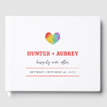 Watercolor Filled Pride Heart Gay Lesbian Wedding