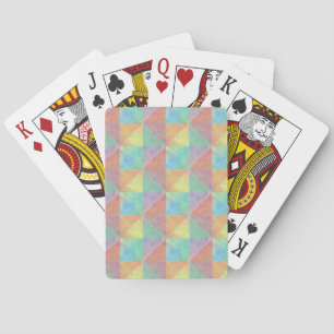 Watercolor Filled Triangle Geometric Pattern Playing Cards