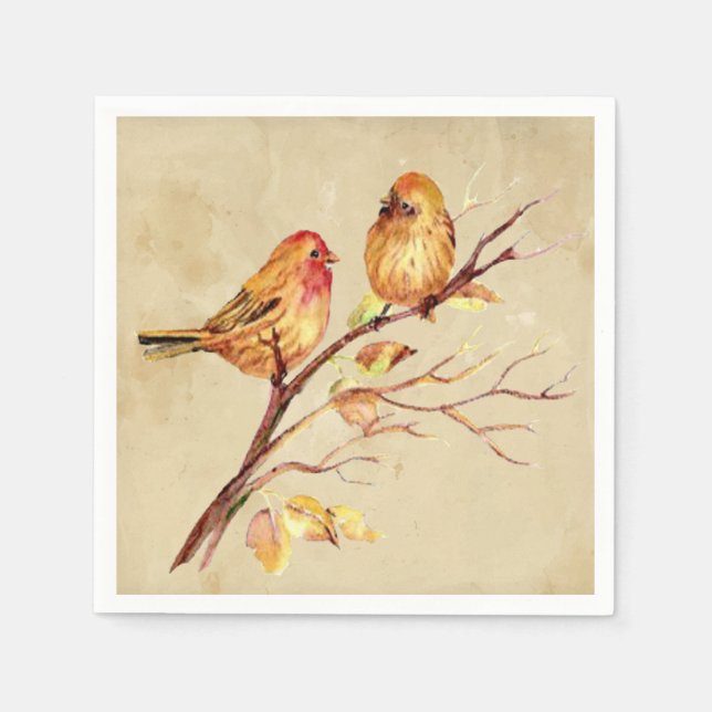 Watercolor Finch Bird Wildlife Nature Art Phone  Napkin (Front)
