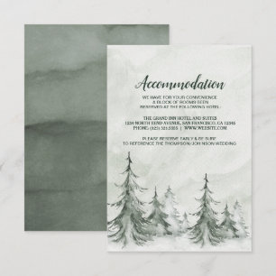 Watercolor Fir Trees Winter Wedding Invitation
