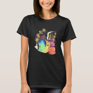 Watercolor Fish Deep Ocean Creatures and Rift Life T-Shirt