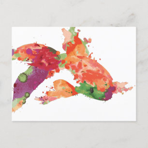 watercolor fish postcard
