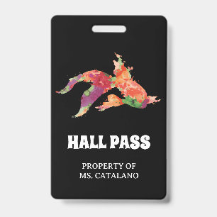 watercolor fish Teacher Hall Pass ID Badge