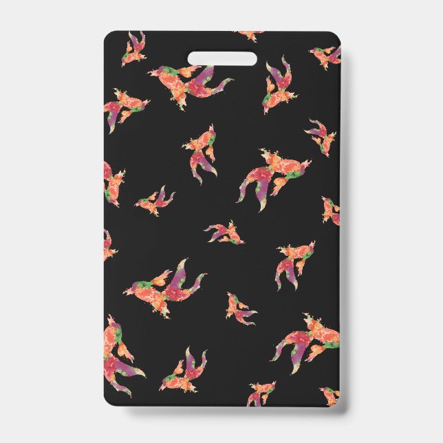 watercolor fish Teacher Hall Pass ID Badge (Front)