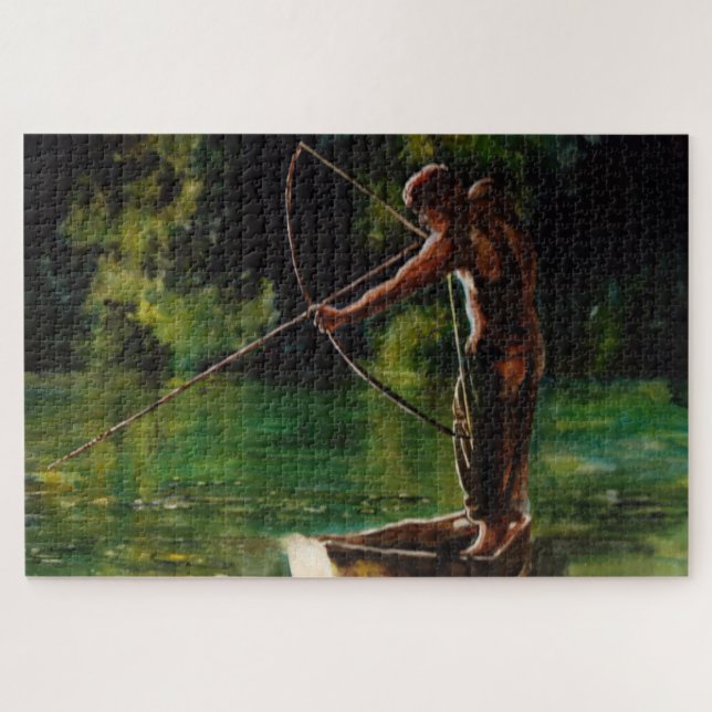 watercolor fisherman jigsaw puzzle (Horizontal)