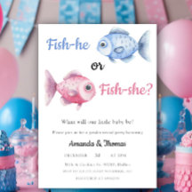 Watercolor Fishing Gender Reveal