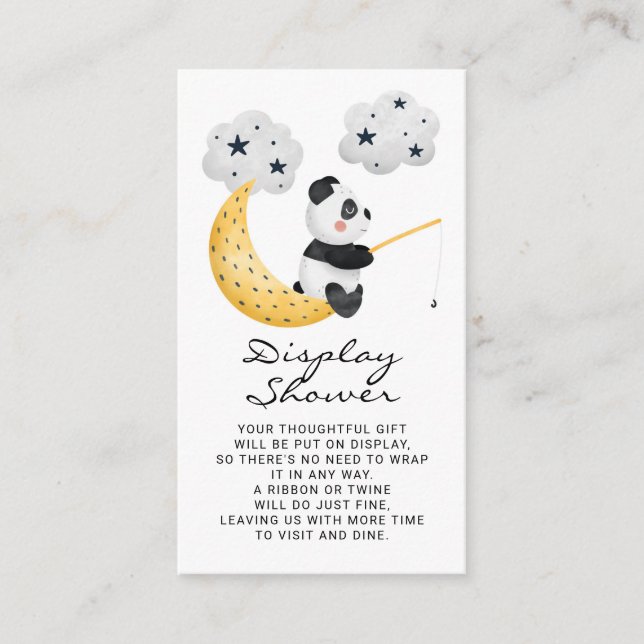 Watercolor Fishing Panda Display Shower Enclosure Card (Front)