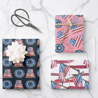 Watercolor flag of the US Wrapping Paper Sheet