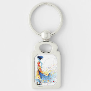 Watercolor Flamenco Dancer – Joy in Motion #2 Key Ring