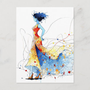 Watercolor Flamenco Dancer – Joy in Motion #2 Postcard