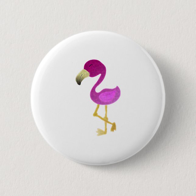 Watercolor Flamingo 6 Cm Round Badge (Front)
