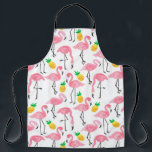 Watercolor Flamingo and Pineapple: Tropical Set. Apron<br><div class="desc">Watercolor pink ink flamingo and yellow pineapple tropical pattern set isolated on white background
Pink flamingo and pineapple tropical pattern set.
Tropical Paradise: Flamingo and Pineapple Party!
flamingo,  watercolor,  pattern,  texture,  decor,  food,  beach,  summer,  paper,  fashion,  nature,  illustration,  love,  cartoon,  animal,  beauty,  fruit,  green,  leaves,  brush</div>