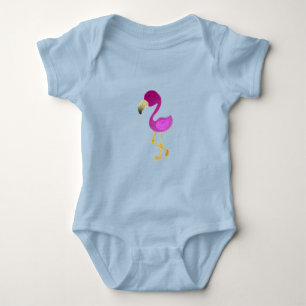 Watercolor Flamingo Baby Bodysuit