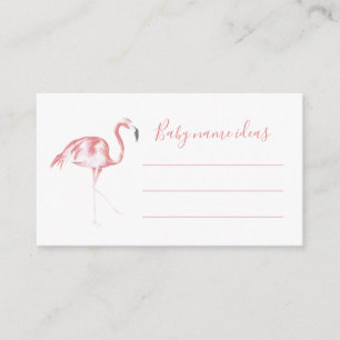 Watercolor Flamingo Baby name ideas Baby Shower Enclosure Card