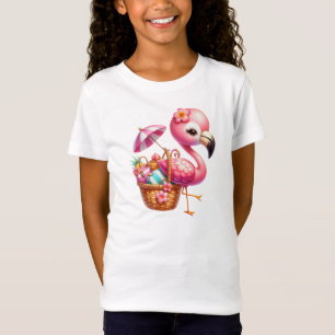 Watercolor Flamingo Cartoon Clipart T-Shirt