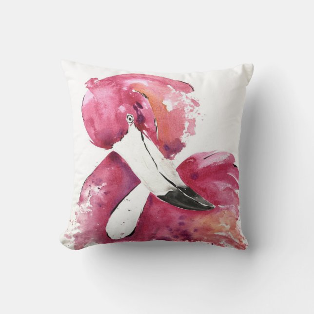 Watercolor Flamingo Gifts Lover | Flamingo Lovers Cushion (Front)