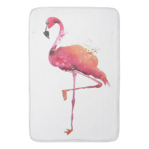 Watercolor Flamingo Lovers   Funny Flamingo Lovers Bath Mat