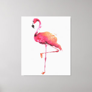 Watercolor Flamingo Lovers   Funny Flamingo Lovers Canvas Print