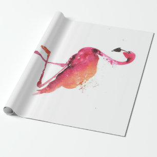 Watercolor Flamingo Lovers   Funny Flamingo Lovers Wrapping Paper