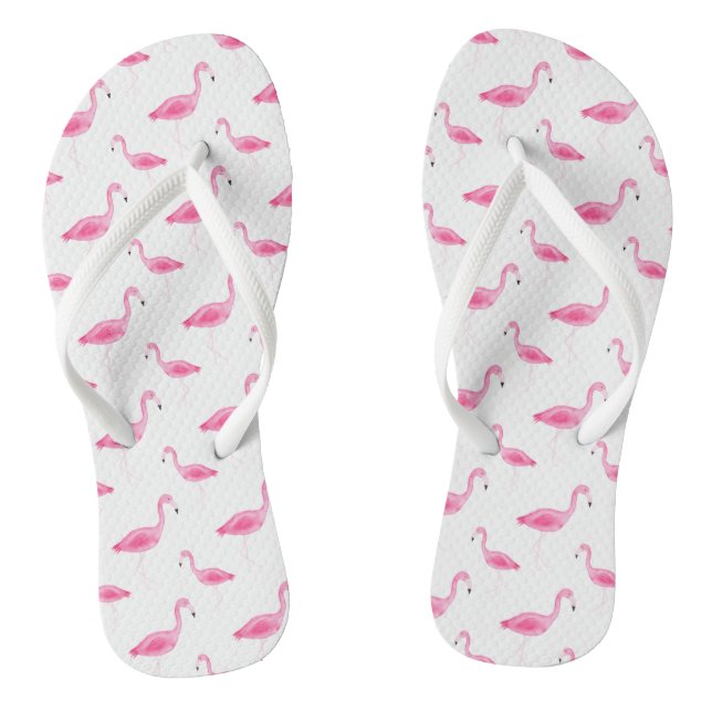 Watercolor Flamingo Pattern Jandals (Footbed)