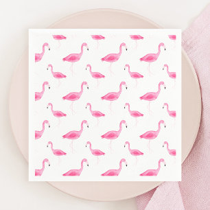 Watercolor Flamingo Pattern Napkin
