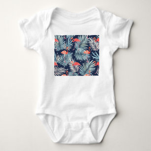 Watercolor Flamingo: Pink Tropical Elegance. Baby Bodysuit