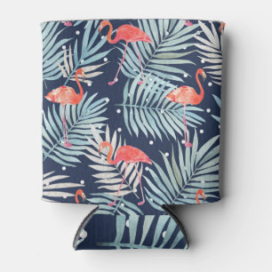 Watercolor Flamingo: Pink Tropical Elegance. Can Cooler