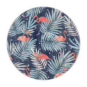 Watercolor Flamingo: Pink Tropical Elegance. Cutting Board
