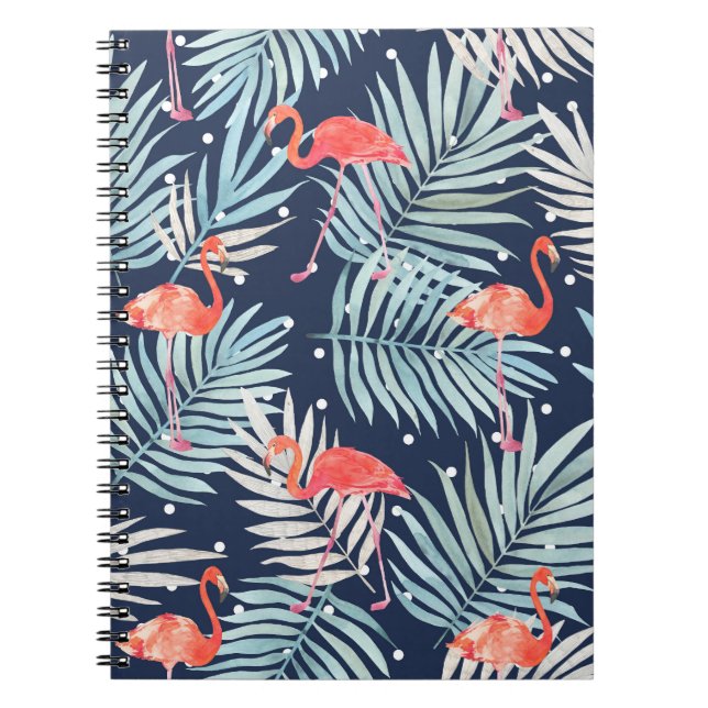 Watercolor Flamingo: Pink Tropical Elegance. Notebook (Front)