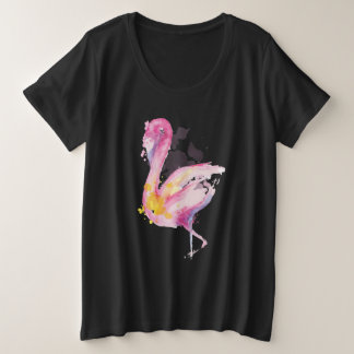 Watercolor Flamingo Plus Size T-Shirt