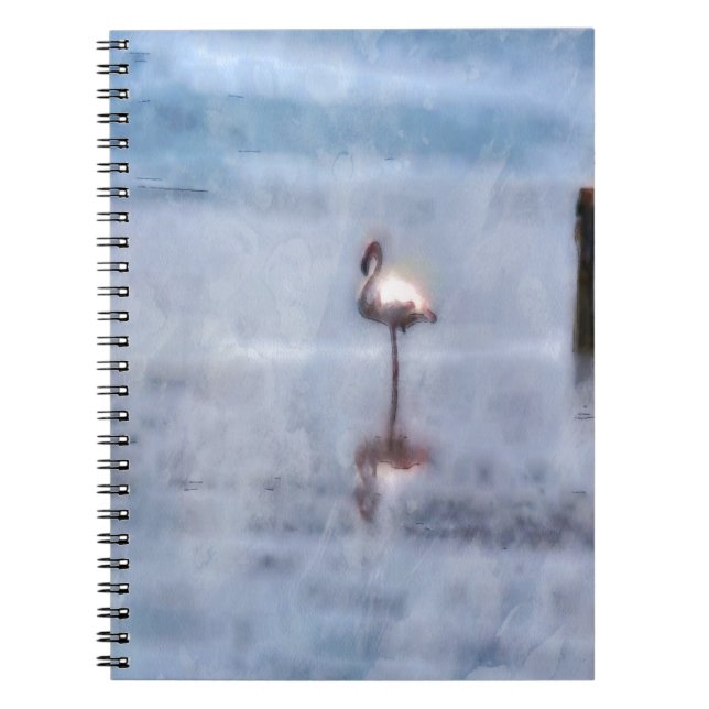 Watercolor Flamingo Spiral Notebook (Front)