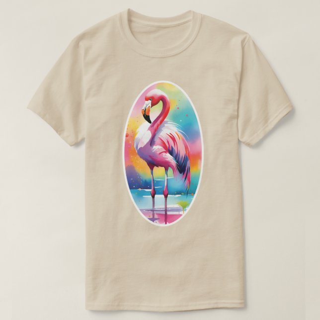Watercolor Flamingo  T-Shirt (Design Front)